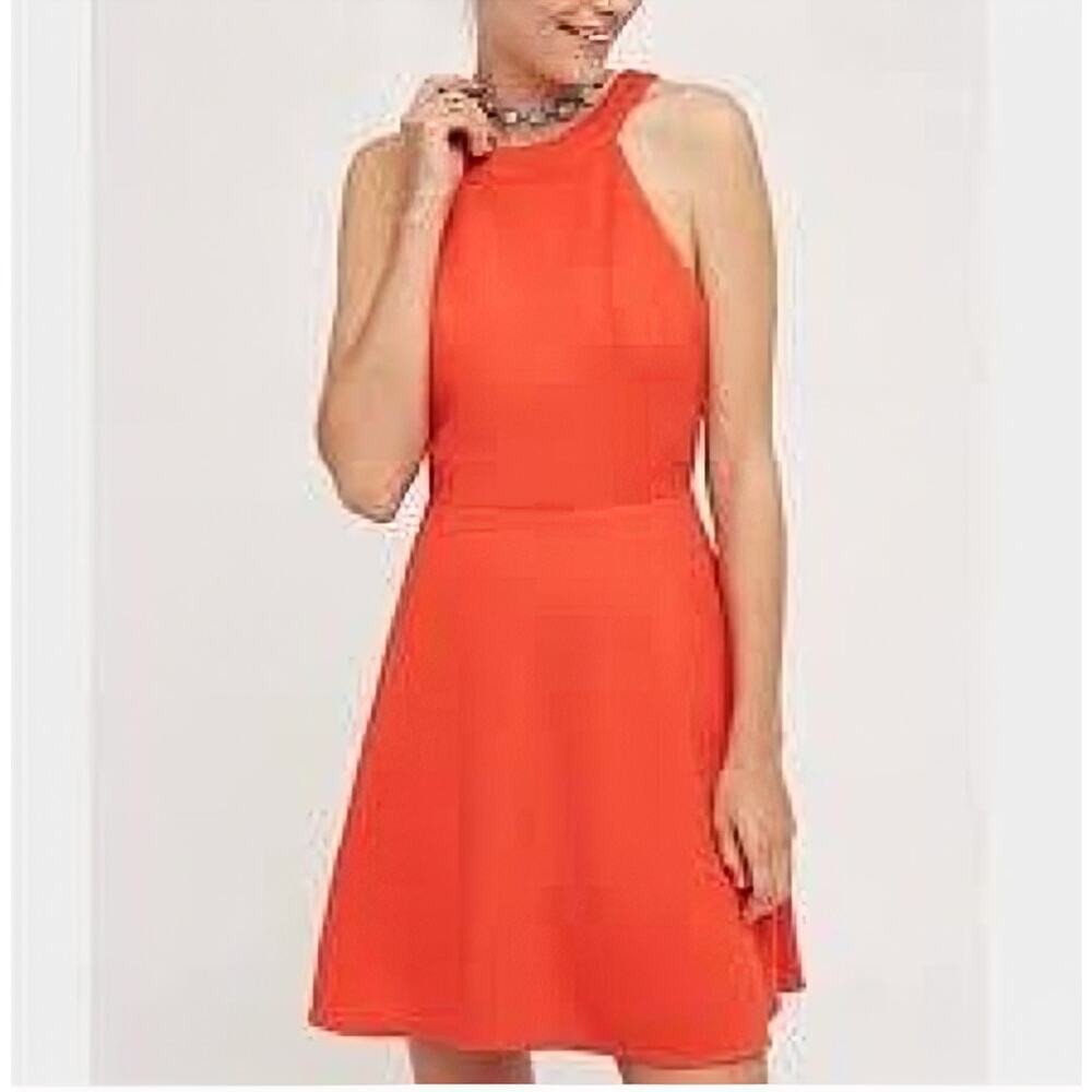 Maeve Anthropologie Orange Uma Halter Dress NWT